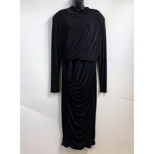 Jlux Label Women's Mock Neck Long Sleeve Stretch Keyhole Maxi Dress Size 2XL NWT